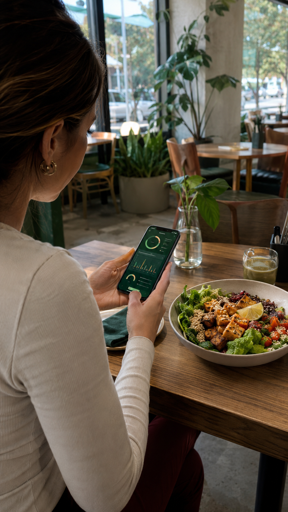 ZySnap user analyzing a meal at a café